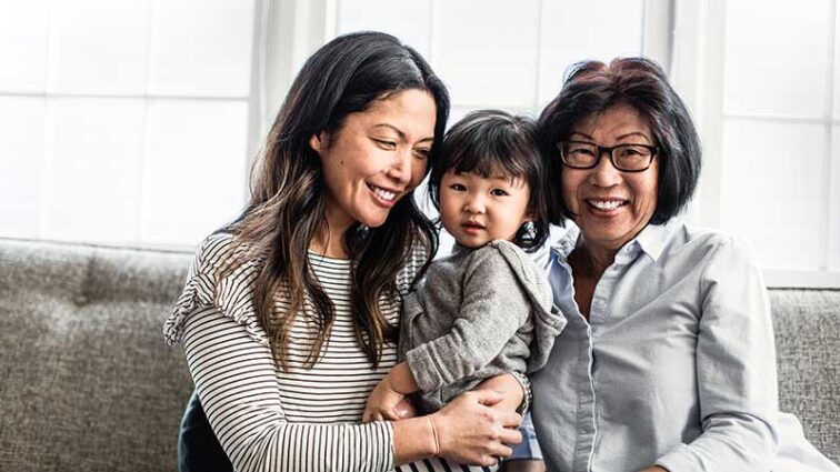 Group of multi-generational females smiling